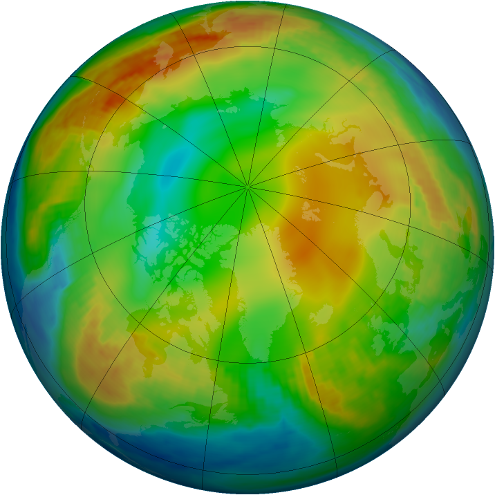 Arctic ozone map for 21 December 2000